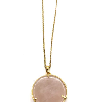 Medaillon fleur de vie quartz rose