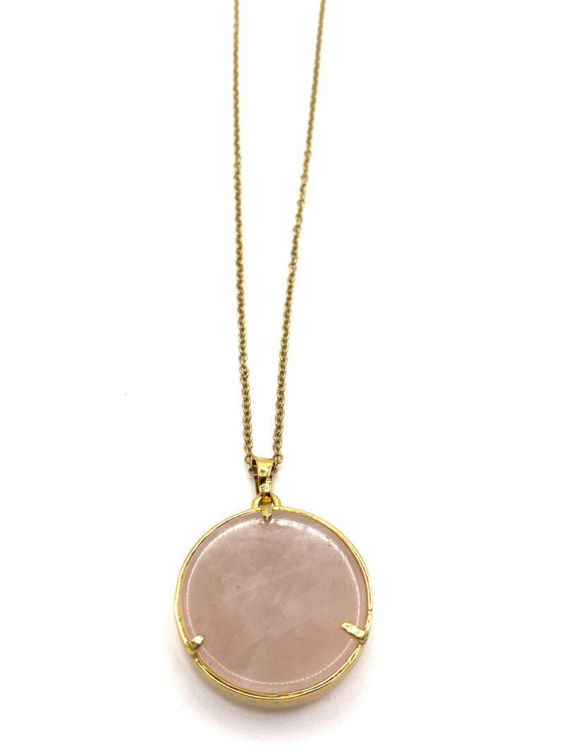 Medaillon fleur de vie quartz rose